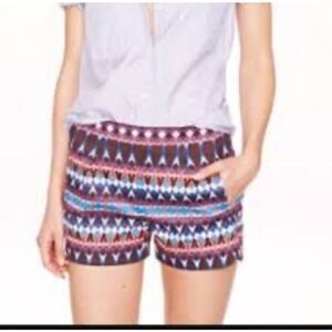 J Crew tribal aztec print boardwalk shorts Sz 0